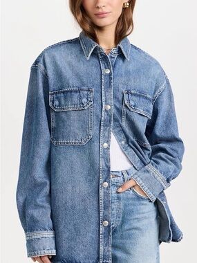 Agolde Light Wash Denim Jacket - Blue